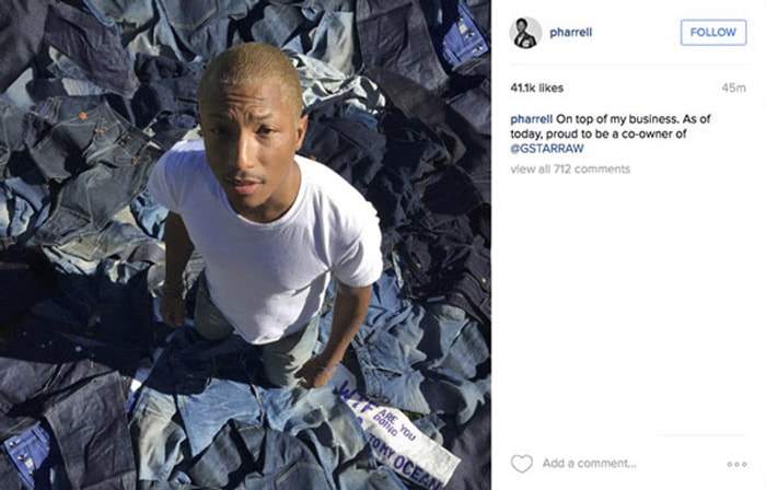 Pharrell Williams coproprietario di G-Star Raw Pharrell Williams coproprietario di G-Star Raw