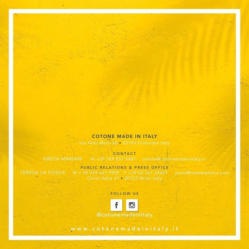 COTONE MADE IN ITALY // SS19 // Look-Book COTONE MADE IN ITALY // SS19 // Look-Book