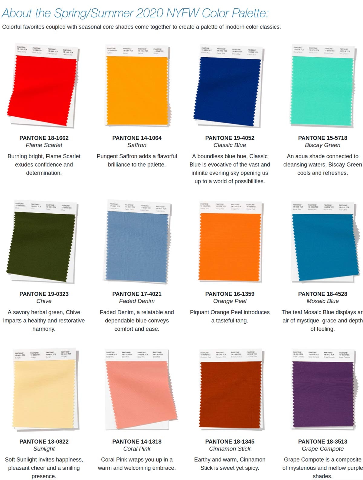 Direttamente dalle passerelle: i colori della moda SS20 di Pantone Direttamente dalle passerelle: i colori della moda SS20 di Pantone